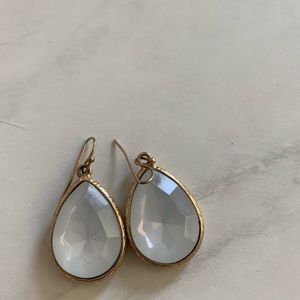 Gold and white earrings